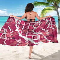 Hawaii Japanese Culture Pink Sarong Spring Cranes Aloha Pattern LT01 - Polynesian Pride