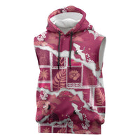 Hawaii Japanese Culture Pink Sleeveless Hoodie Spring Cranes Aloha Pattern LT01 Pink - Polynesian Pride