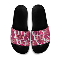 Hawaii Japanese Culture Pink Slide Sandals Spring Cranes Aloha Pattern LT01 Pink - Polynesian Pride