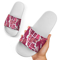 Hawaii Japanese Culture Pink Slide Sandals Spring Cranes Aloha Pattern LT01 - Polynesian Pride