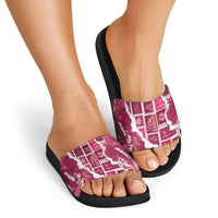 Hawaii Japanese Culture Pink Slide Sandals Spring Cranes Aloha Pattern LT01 - Polynesian Pride