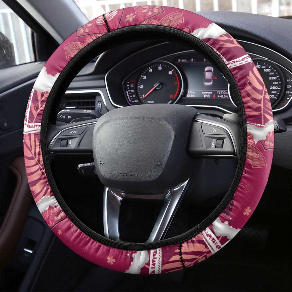 Hawaii Japanese Culture Pink Steering Wheel Cover Spring Cranes Aloha Pattern LT01 - Polynesian Pride