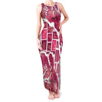 Hawaii Japanese Culture Pink Tank Maxi Dress Spring Cranes Aloha Pattern LT01 Women Pink - Polynesian Pride