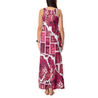 Hawaii Japanese Culture Pink Tank Maxi Dress Spring Cranes Aloha Pattern LT01 - Polynesian Pride