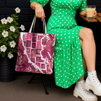 Hawaii Japanese Culture Pink Tote Bag Spring Cranes Aloha Pattern