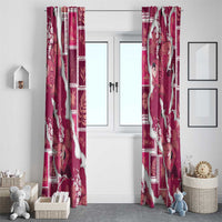 Hawaii Japanese Culture Pink Window Curtain Spring Cranes Aloha Pattern LT01 - Polynesian Pride