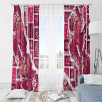 Hawaii Japanese Culture Pink Window Curtain Spring Cranes Aloha Pattern LT01 - Polynesian Pride