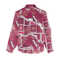 Hawaii Japanese Culture Pink Women Casual Shirt Spring Cranes Aloha Pattern LT01 - Polynesian Pride