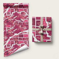 Hawaii Japanese Culture Pink Wrapping Paper Spring Cranes Aloha Pattern LT01 58" × 23" Pink - Polynesian Pride