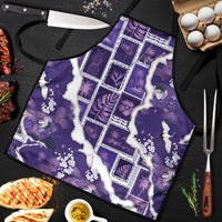 Hawaii Japanese Culture Purple Apron Spring Cranes Aloha Pattern LT01 Purple - Polynesian Pride