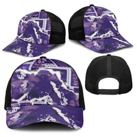 Hawaii Japanese Culture Purple Baseball Net Cap Spring Cranes Aloha Pattern LT01 - Polynesian Pride
