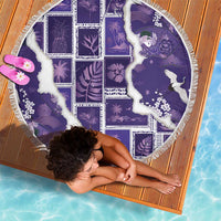 Hawaii Japanese Culture Purple Beach Blanket Spring Cranes Aloha Pattern LT01 - Polynesian Pride
