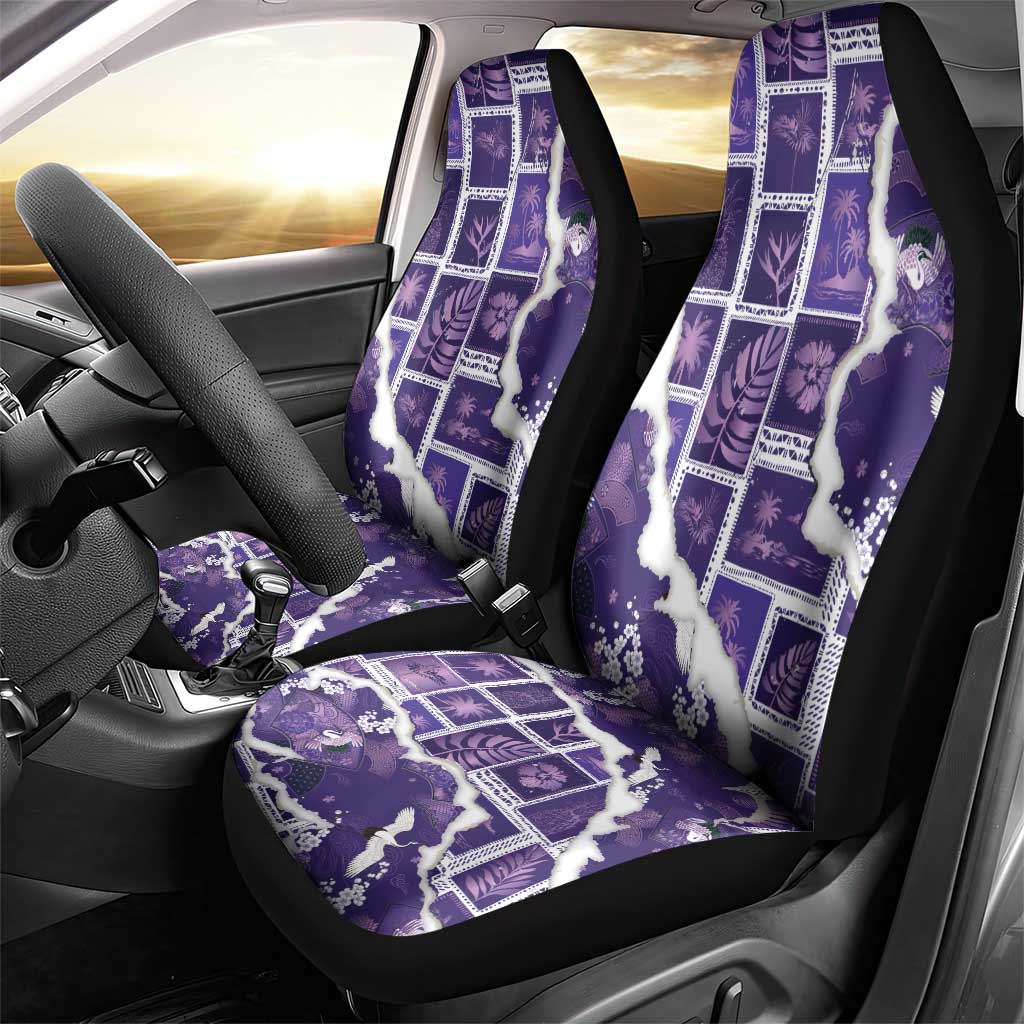 Hawaii Japanese Culture Purple Car Seat Cover Spring Cranes Aloha Pattern LT01 - Polynesian Pride