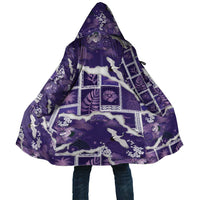 Hawaii Japanese Culture Purple Cloak Spring Cranes Aloha Pattern LT01 Unisex Purple - Polynesian Pride