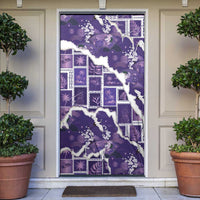 Hawaii Japanese Culture Purple Door Cover Spring Cranes Aloha Pattern LT01 Purple - Polynesian Pride
