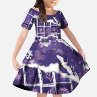 Hawaii Japanese Culture Purple Family Matching Off Shoulder Maxi Dress and Hawaiian Shirt Spring Cranes Aloha Pattern