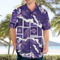 Hawaii Japanese Culture Purple Hawaiian Shirt Spring Cranes Aloha Pattern LT01 - Polynesian Pride