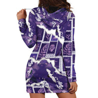 Hawaii Japanese Culture Purple Hoodie Dress Spring Cranes Aloha Pattern LT01 - Polynesian Pride