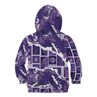 Hawaii Japanese Culture Purple Kid Hoodie Spring Cranes Aloha Pattern LT01 - Polynesian Pride