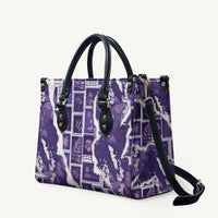 Hawaii Japanese Culture Purple Leather Bag Spring Cranes Aloha Pattern LT01 Purple - Polynesian Pride