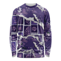 Hawaii Japanese Culture Purple Long Sleeve Shirt Spring Cranes Aloha Pattern LT01 Unisex Purple - Polynesian Pride