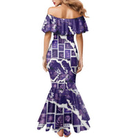 Hawaii Japanese Culture Purple Mermaid Dress Spring Cranes Aloha Pattern LT01 - Polynesian Pride