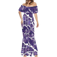 Hawaii Japanese Culture Purple Mermaid Dress Spring Cranes Aloha Pattern LT01 - Polynesian Pride