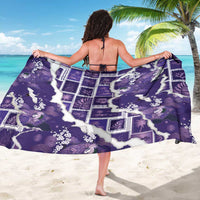 Hawaii Japanese Culture Purple Sarong Spring Cranes Aloha Pattern LT01 - Polynesian Pride