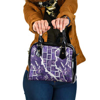 Hawaii Japanese Culture Purple Shoulder Handbag Spring Cranes Aloha Pattern LT01 One Size Purple - Polynesian Pride