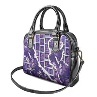 Hawaii Japanese Culture Purple Shoulder Handbag Spring Cranes Aloha Pattern LT01 - Polynesian Pride