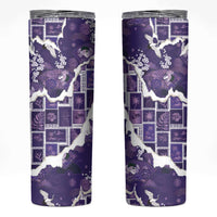 Hawaii Japanese Culture Purple Skinny Tumbler Spring Cranes Aloha Pattern LT01 Purple - Polynesian Pride