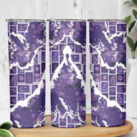 Hawaii Japanese Culture Purple Skinny Tumbler Spring Cranes Aloha Pattern LT01 - Polynesian Pride