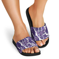 Hawaii Japanese Culture Purple Slide Sandals Spring Cranes Aloha Pattern LT01 - Polynesian Pride