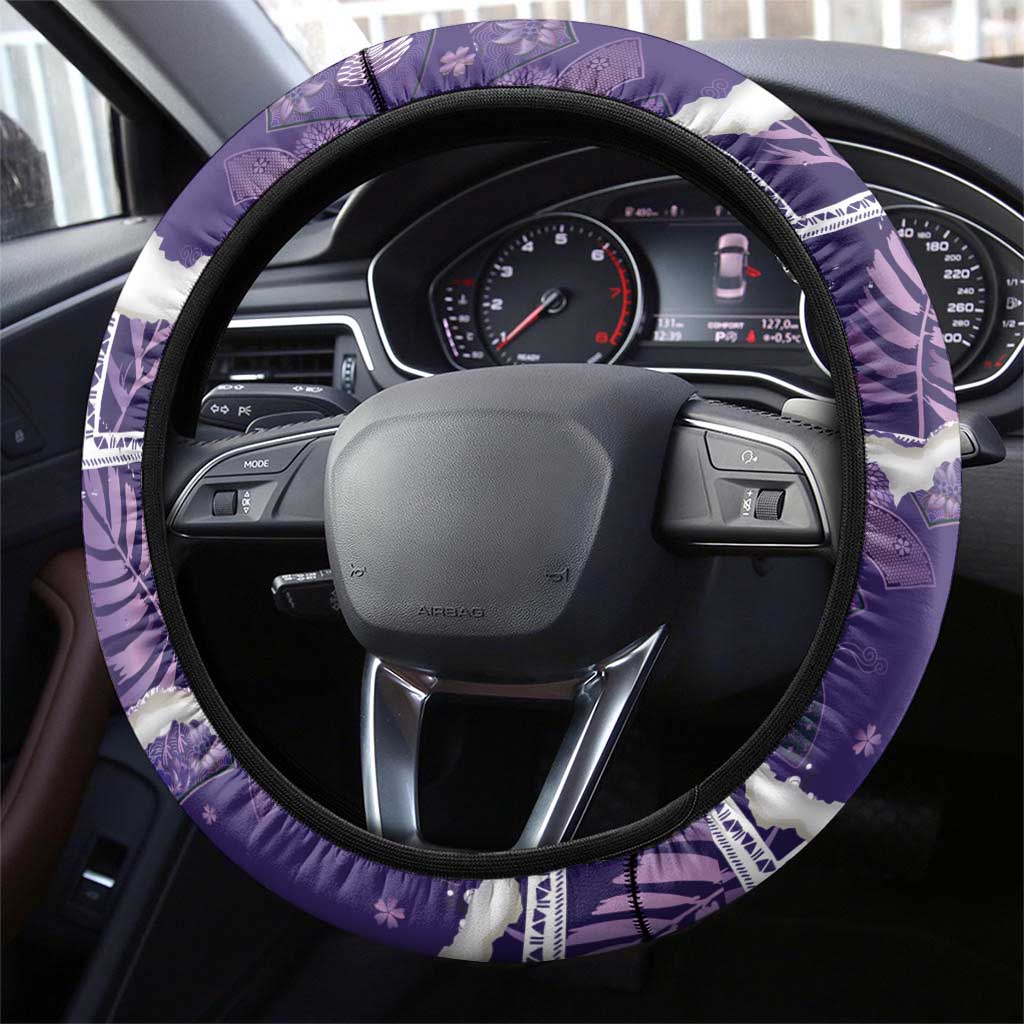 Hawaii Japanese Culture Purple Steering Wheel Cover Spring Cranes Aloha Pattern LT01 - Polynesian Pride