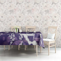 Hawaii Japanese Culture Purple Tablecloth Spring Cranes Aloha Pattern LT01 - Polynesian Pride