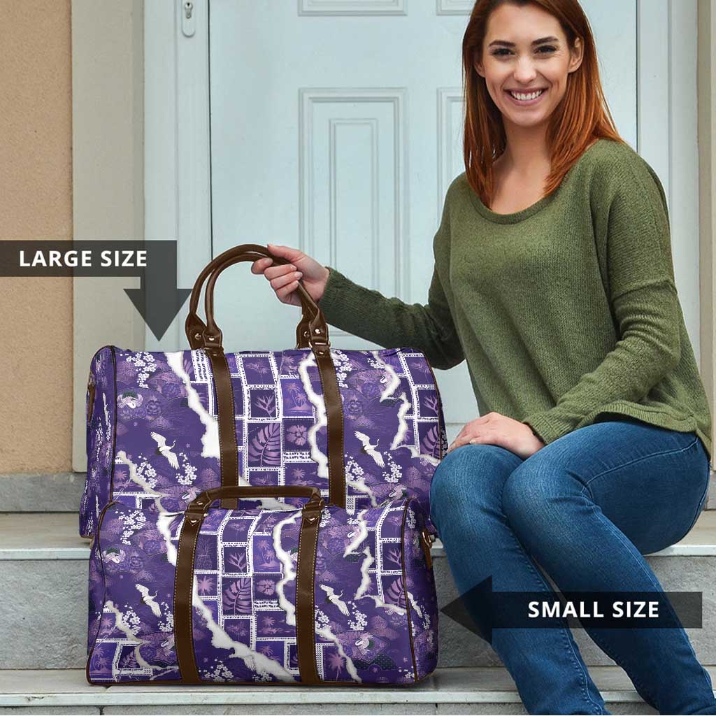 Hawaii Japanese Culture Purple Travel Bag Spring Cranes Aloha Pattern LT01 - Polynesian Pride
