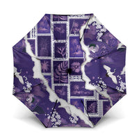 Hawaii Japanese Culture Purple Umbrella Spring Cranes Aloha Pattern LT01 One Size Folded 11.42 inch Opened Diameter 37.4 inch Purple - Polynesian Pride