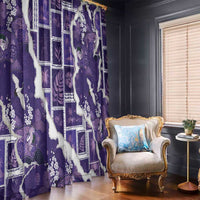 Hawaii Japanese Culture Purple Window Curtain Spring Cranes Aloha Pattern LT01 - Polynesian Pride