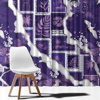 Hawaii Japanese Culture Purple Window Curtain Spring Cranes Aloha Pattern LT01 - Polynesian Pride