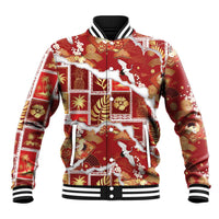 Hawaii Japanese Culture Red Baseball Jacket Spring Cranes Aloha Pattern LT01 Unisex Red - Polynesian Pride
