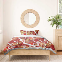 Hawaii Japanese Culture Red Bedding Set Spring Cranes Aloha Pattern LT01 - Polynesian Pride