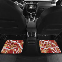 Hawaii Japanese Culture Red Car Mats Spring Cranes Aloha Pattern LT01 Set 2pcs - Back Red - Polynesian Pride