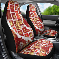 Hawaii Japanese Culture Red Car Seat Cover Spring Cranes Aloha Pattern LT01 - Polynesian Pride