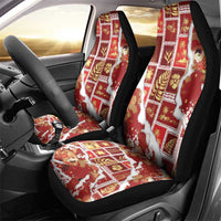 Hawaii Japanese Culture Red Car Seat Cover Spring Cranes Aloha Pattern LT01 - Polynesian Pride