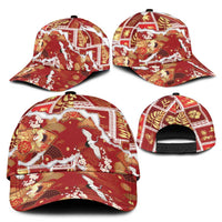 Hawaii Japanese Culture Red Classic Cap Spring Cranes Aloha Pattern LT01 - Polynesian Pride