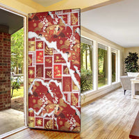 Hawaii Japanese Culture Red Door Cover Spring Cranes Aloha Pattern LT01 - Polynesian Pride
