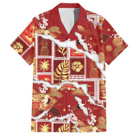 Hawaii Japanese Culture Red Hawaiian Shirt Spring Cranes Aloha Pattern LT01 Red - Polynesian Pride