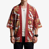 Hawaii Japanese Culture Red Kimono Spring Cranes Aloha Pattern LT01 - Polynesian Pride