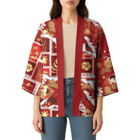 Hawaii Japanese Culture Red Kimono Spring Cranes Aloha Pattern LT01 - Polynesian Pride