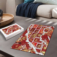 Hawaii Japanese Culture Red Puzzle Spring Cranes Aloha Pattern LT01 - Polynesian Pride